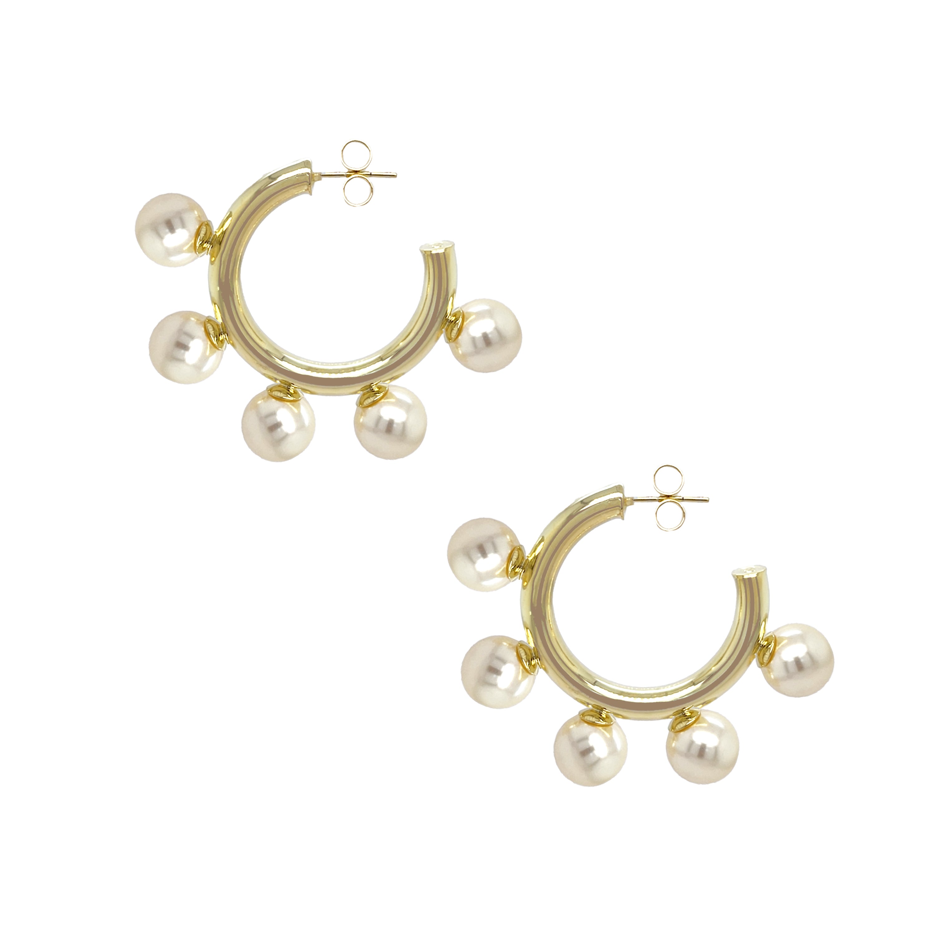 Pearl Hoop Pierced Earrings

Add some pearl-fect flair to your daily look with these playful pearl hoop earrings. These earrings combine classic pearls with a modern hoop design for a unique and stylish accessory. A must-have for any jewelry collection!

Yellow Gold Plated
1.5" Hoop Diameter
Pearls: 10MM Diameter