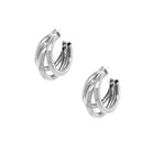 White&nbsp;Gold Plated Triple Hoop Pierced Earring

White Gold Plated
1.30" Diameter
0.15" Thick