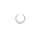 Pave CZ Cuff Earring  White Gold Plated Over Silver 0.50" Diameter 0.13" Wide    While supplies last. All Deals Of The Day sales are FINAL SALE.