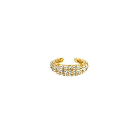 Pave CZ Cuff Earring  Yellow Gold Plated Over Silver 0.50" Diameter 0.13" Wide    While supplies last. All Deals Of The Day sales are FINAL SALE.