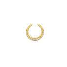 Pave CZ Cuff Earring  Yellow Gold Plated Over Silver 0.50" Diameter 0.13" Wide    While supplies last. All Deals Of The Day sales are FINAL SALE.
