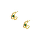 <p>Green CZ 2 Layer Huggie Pierced Earrings</p> <ul> <li>Yellow Gold Plated Over Silver</li> <li>0.40" Long X 0.30" Wide</li> </ul> <p>&nbsp;</p> <p><span style="color: #ff2a00;">While supplies last. All Deals Of The Day sales are FINAL SALE.</span></p>