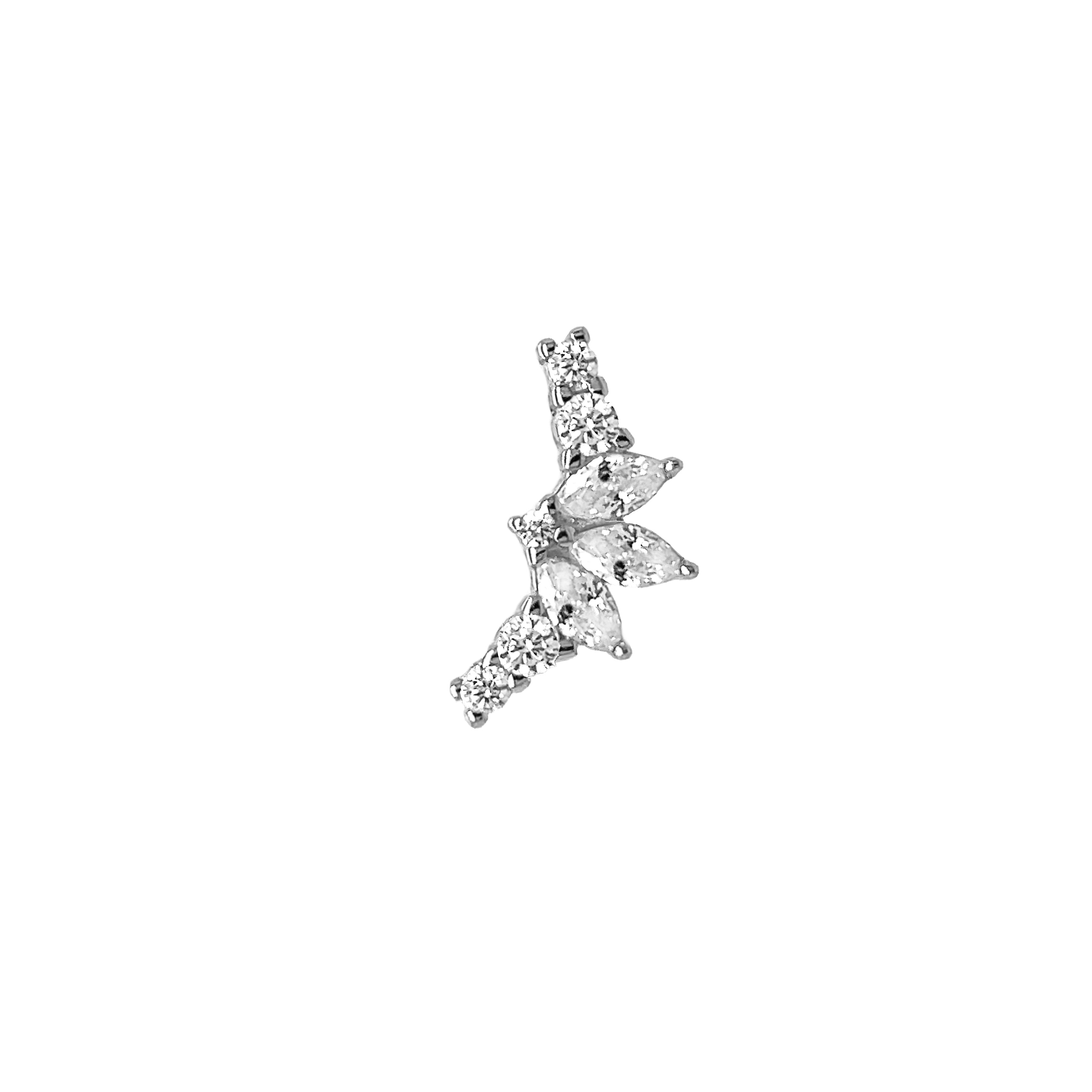 CZ Flower Crawler Pierced Earrings

White Gold Plated
0.66" Long X .31" Wide
Sold as a Single