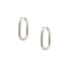 Crystal Link Drop Pierced Earrings  White Gold Plated 1.5" Long X .048" Wide Versatile Styling: wear as double link earrings or as huggies.