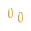 Crystal Link Drop Pierced Earrings  Yellow Gold Plated 1.5" Long X .048" Wide Versatile Styling: wear as double link earrings or as huggies.