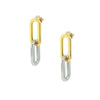 Yellow & White Gold Cable Link Drop Pierced Earrings  Yellow & White Gold Plated 1.80" Long X 0.47" Wide    While supplies last. All Deals Of The Day sales are FINAL SALE.
