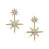 Crystal Starburst Drop Pierced Earrings   Yellow Gold Plated 0.95" Long X 0.71" Wide Versatile styling: wear as drop earrings or as studs.   While supplies last. All Deals Of The Day sales are FINAL SALE.