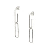 Paperclip Elongated Drop Pierced Earrings  White Gold Plated 2.75" Long   While supplies last. All Deals Of The Day sales are FINAL SALE.