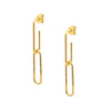 Paperclip Elongated Drop Pierced Earrings  Yellow Gold Plated 2.75" Long   While supplies last. All Deals Of The Day sales are FINAL SALE.