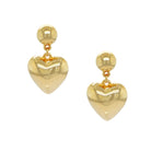 Puff Heart Pierced Earrings  Yellow Gold Plated  1.50" Long X 1" Wide    While supplies last. All Deals Of The Day sales are FINAL SALE.