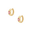 Pink Crystal Huggie Pierced Earrings

Yellow Gold Plated
Cubic Zirconia
0.5" Diameter