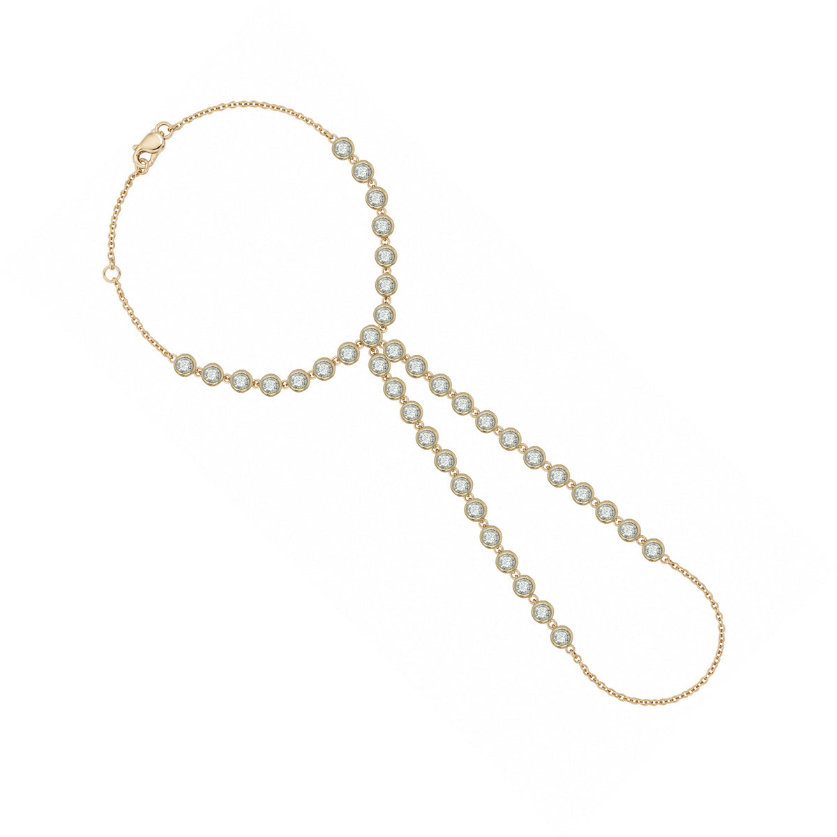 Diamond Bezel Hand Chain Bracelet

14K Yellow Gold
1.18 Diamond Carat Weight
6-7" Adjustable Length