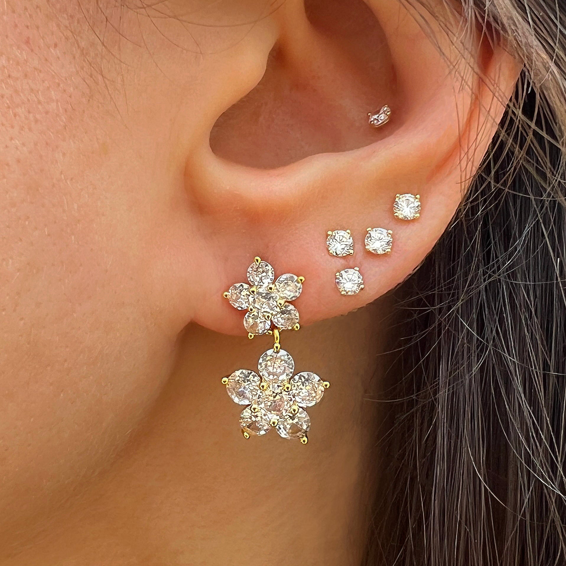 Double Flower Drop Stud Pierced Earrings

Yellow Gold Plated
0.75" Long X 0.42" Wide

While supplies last. All Deals Of The Day sales are FINAL SALE.
