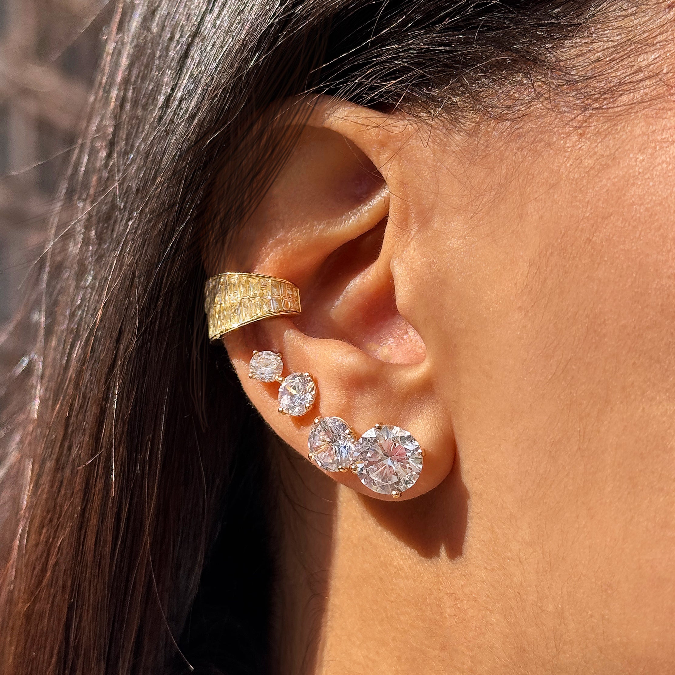 Baguette Set Ear Cuff Earring