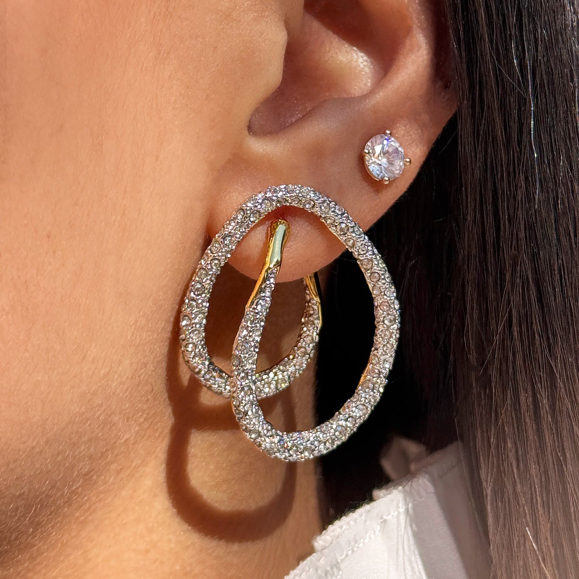 Crystal Swirl Earrings View 2