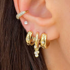 Pave CZ Cuff Earring  Yellow Gold Plated Over Silver 0.50" Diameter 0.13" Wide    While supplies last. All Deals Of The Day sales are FINAL SALE.