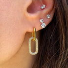 Crystal Link Drop Pierced Earrings

Yellow Gold Plated
1" Long X 0.39" Wide
Versatile Styling: wear as double-link earrings or as huggies.

While supplies last. All Deals Of The Day sales are FINAL SALE.