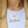 Pave CZ J'adore Script Chain Necklace  Yellow Gold Plated 0.68" Long X 2" Wide 15-16" Adjustable Length    While supplies last. All Deals Of The Day sales are FINAL SALE.
