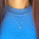 Pave CZ Heart Outline Charm Chain Necklace  Yellow Gold Plated Over Silver 16-18" Adjustable Length Heart: 0.31" Wide CZ Dangle: 0.11" Wide    While supplies last. All Deals Of The Day sales are FINAL SALE.