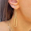 Paperclip Elongated Drop Pierced Earrings  Yellow Gold Plated 2.75" Long   While supplies last. All Deals Of The Day sales are FINAL SALE.