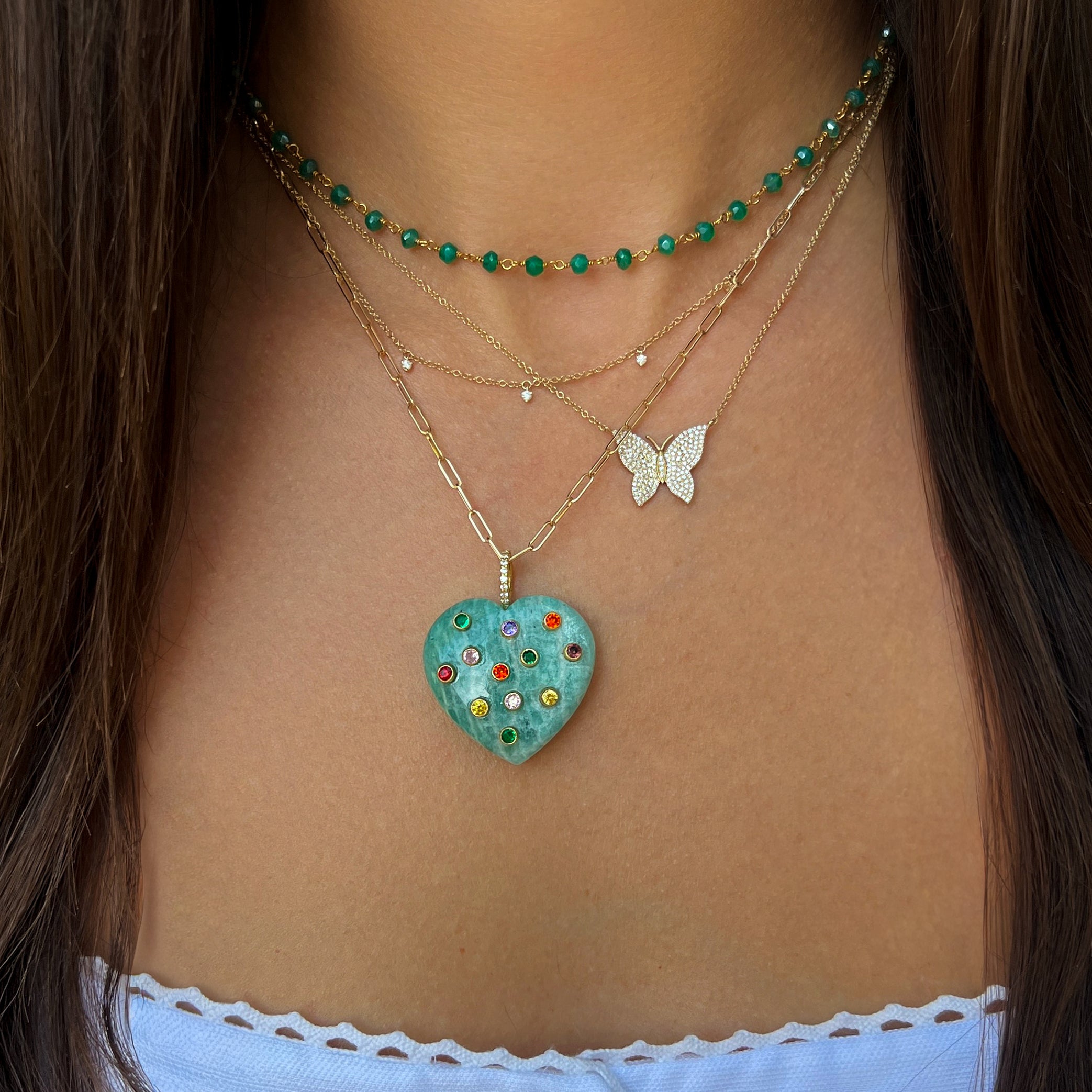 Amazonite Heart Charm View 2