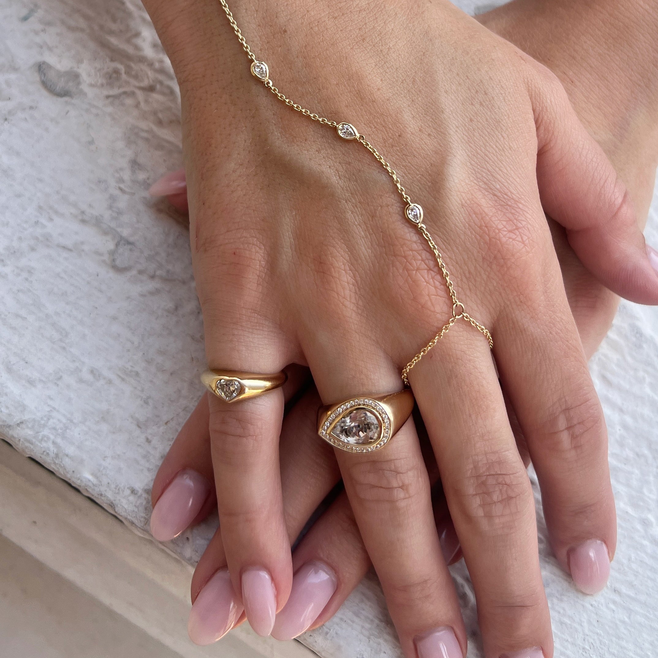 18K Diamond Heart Ring View 2