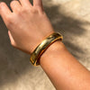 Bangle Bracelet  Yellow Gold Plated 2.5" Diameter 0.38" Wide    While supplies last. All Deals Of The Day sales are FINAL SALE.