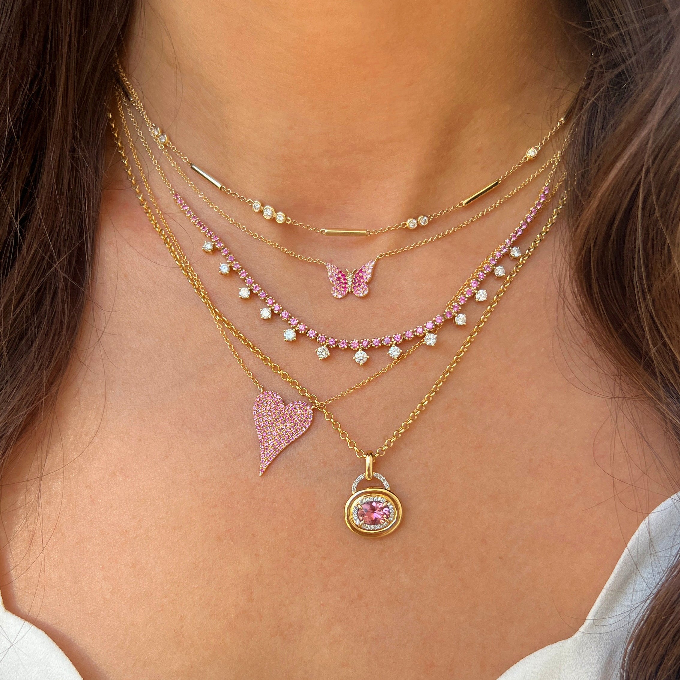 Diamond & Sapphire Butterfly Necklace