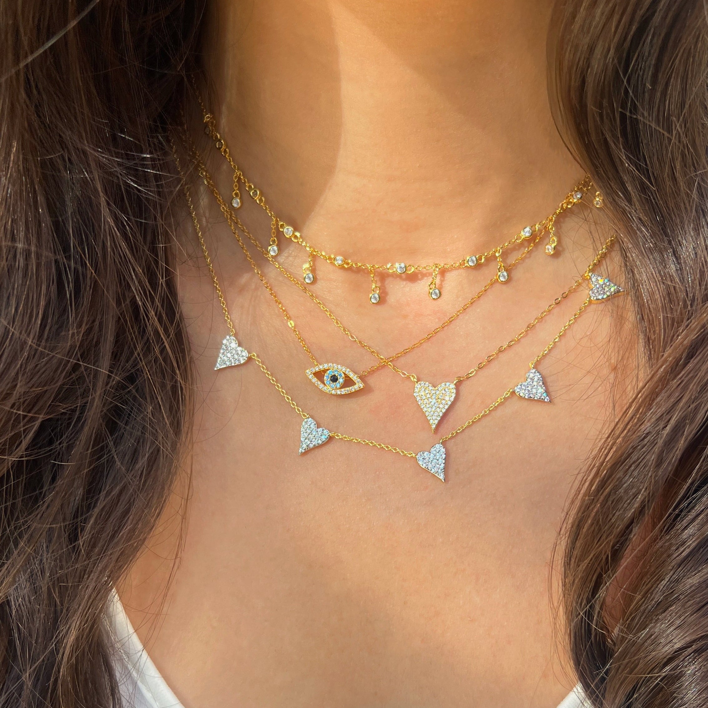 Yellow Gold Blue Eye Necklace View 2