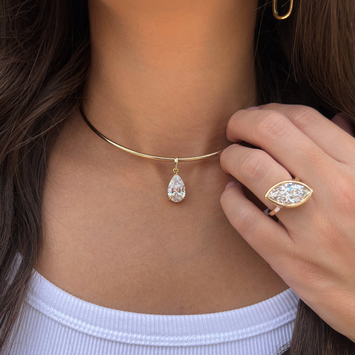 Pear Drop Choker Necklace View 2