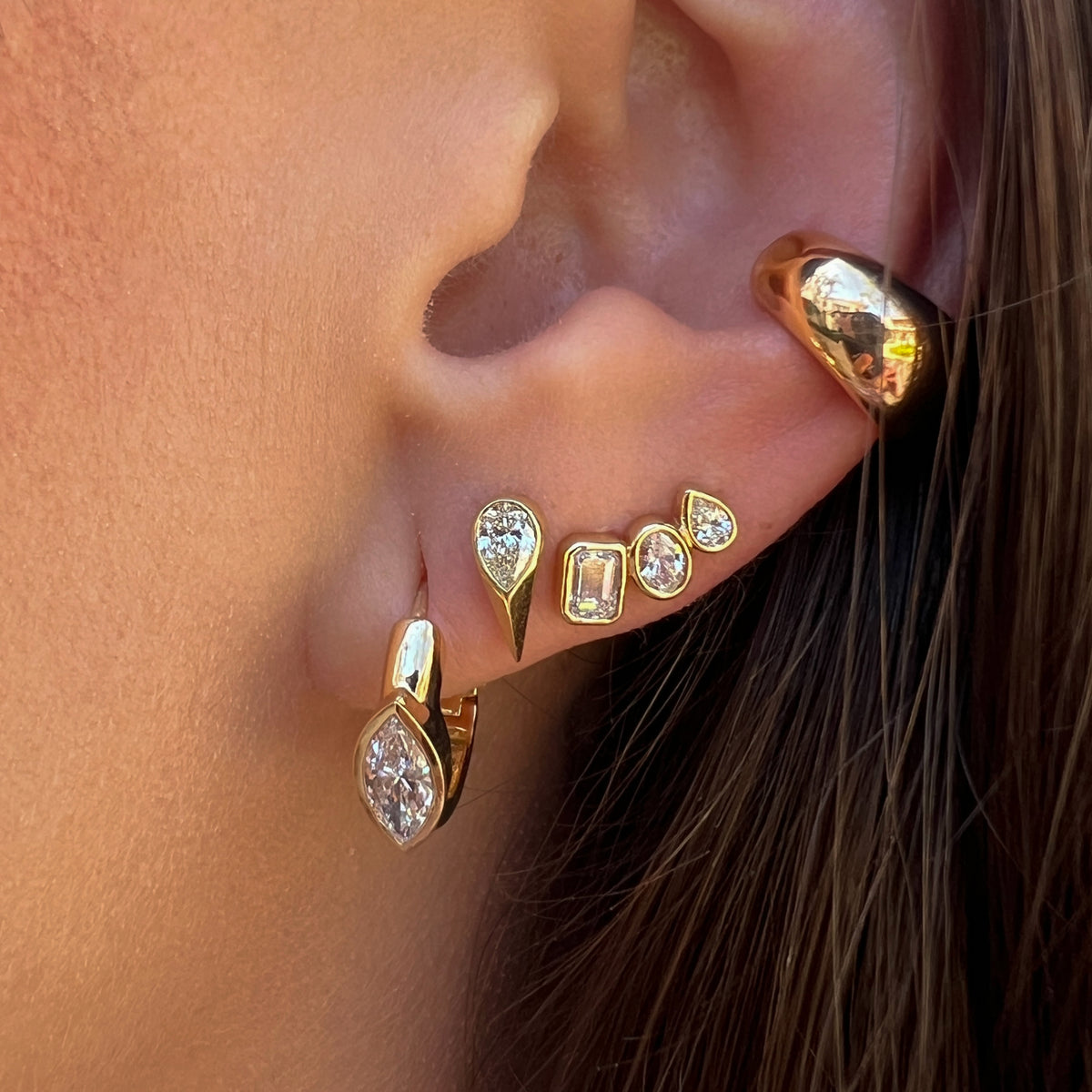 Lab Diamond Crawler Earrings View 2