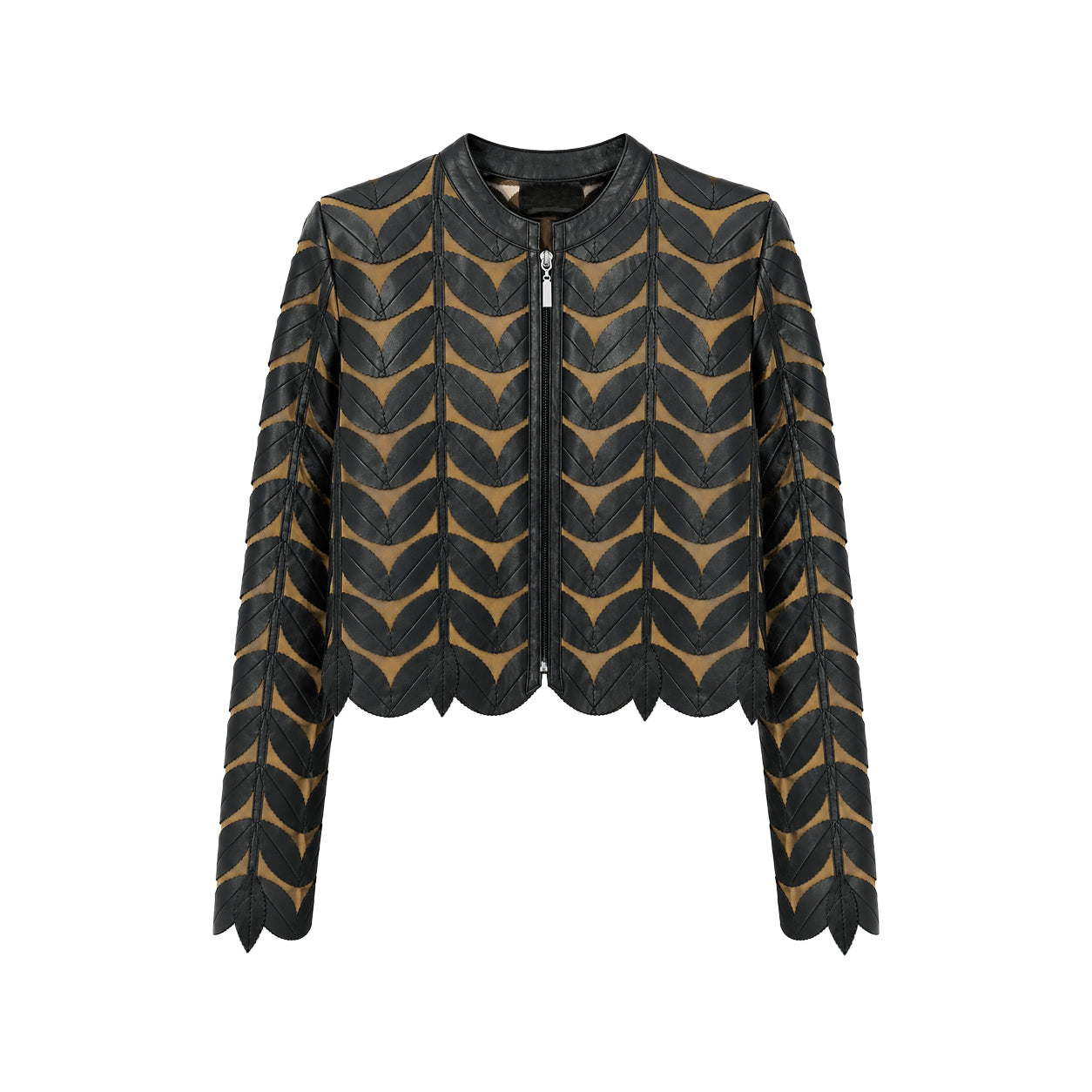 Black Leaf Cropped Jacket
