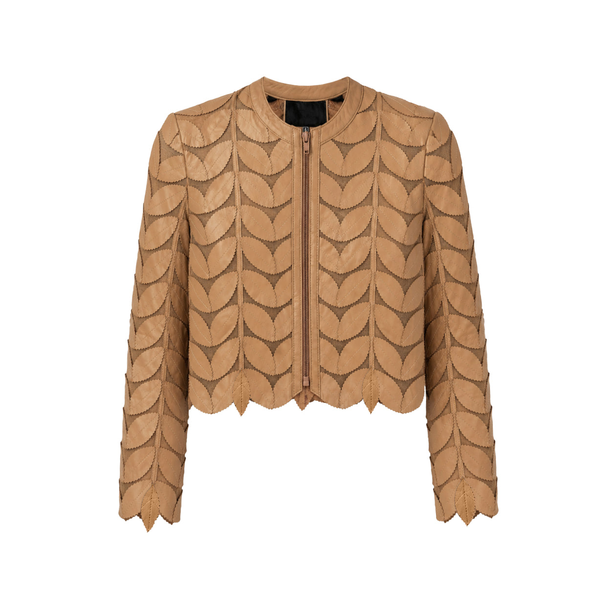 Taupe Leaf Cropped Jacket