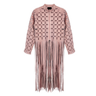 Blush Zig Zag Leather Fringe Jacket/Dress