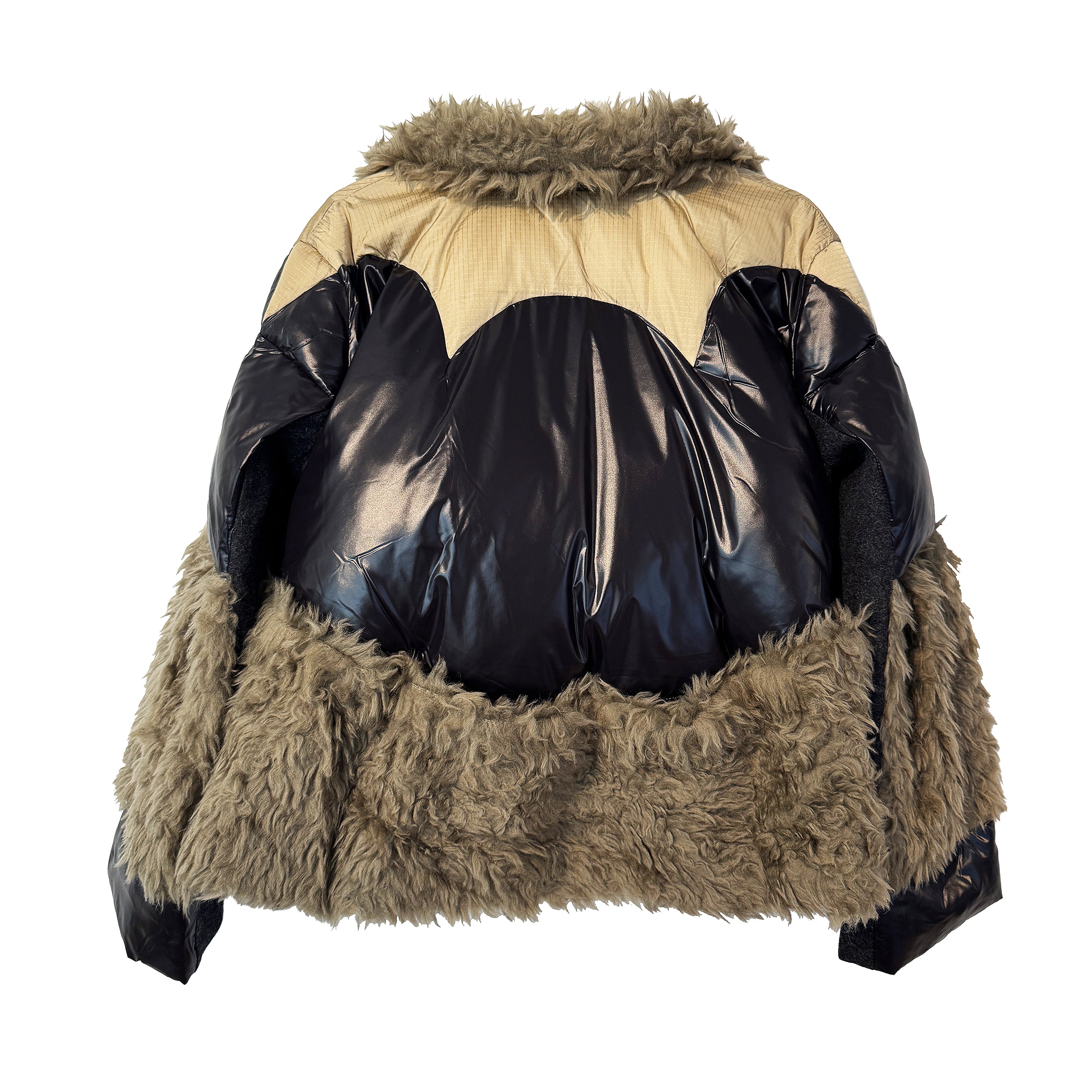 Black &amp; Olive Puffer Jacket

Faux Fur Detailing
Faux Wool Detailing
One Size