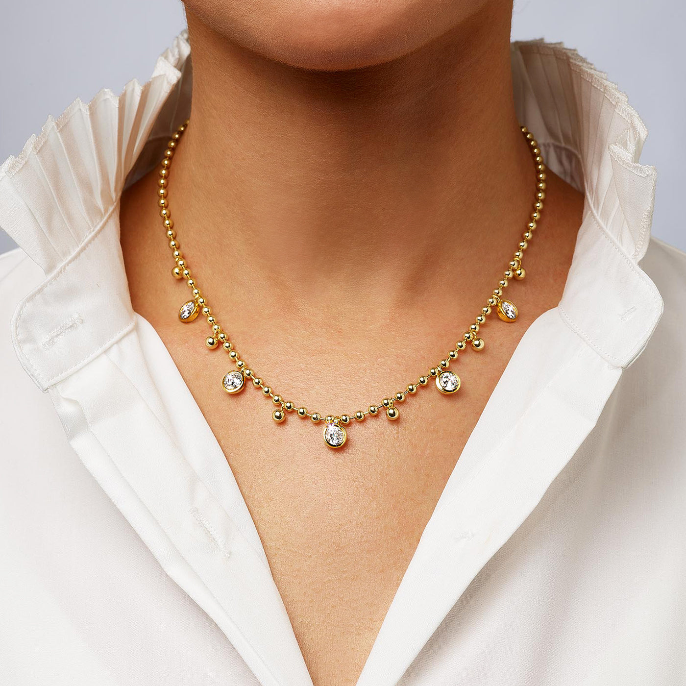 SALE Bezel Ball Chain Necklace – Jennifer Miller Jewelry