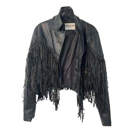 Black Studded Fringe Jacket
