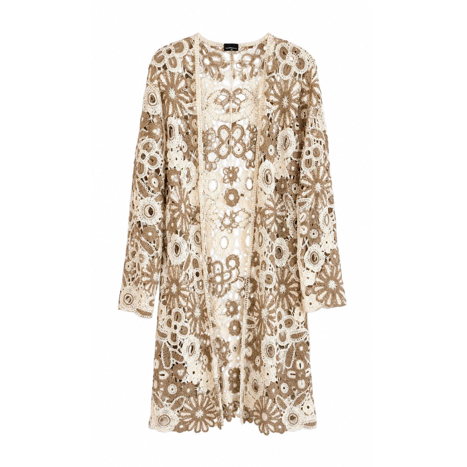 Broun Ivory Flower Crochet Kimono

100% Acrylic
Dry Clean Only