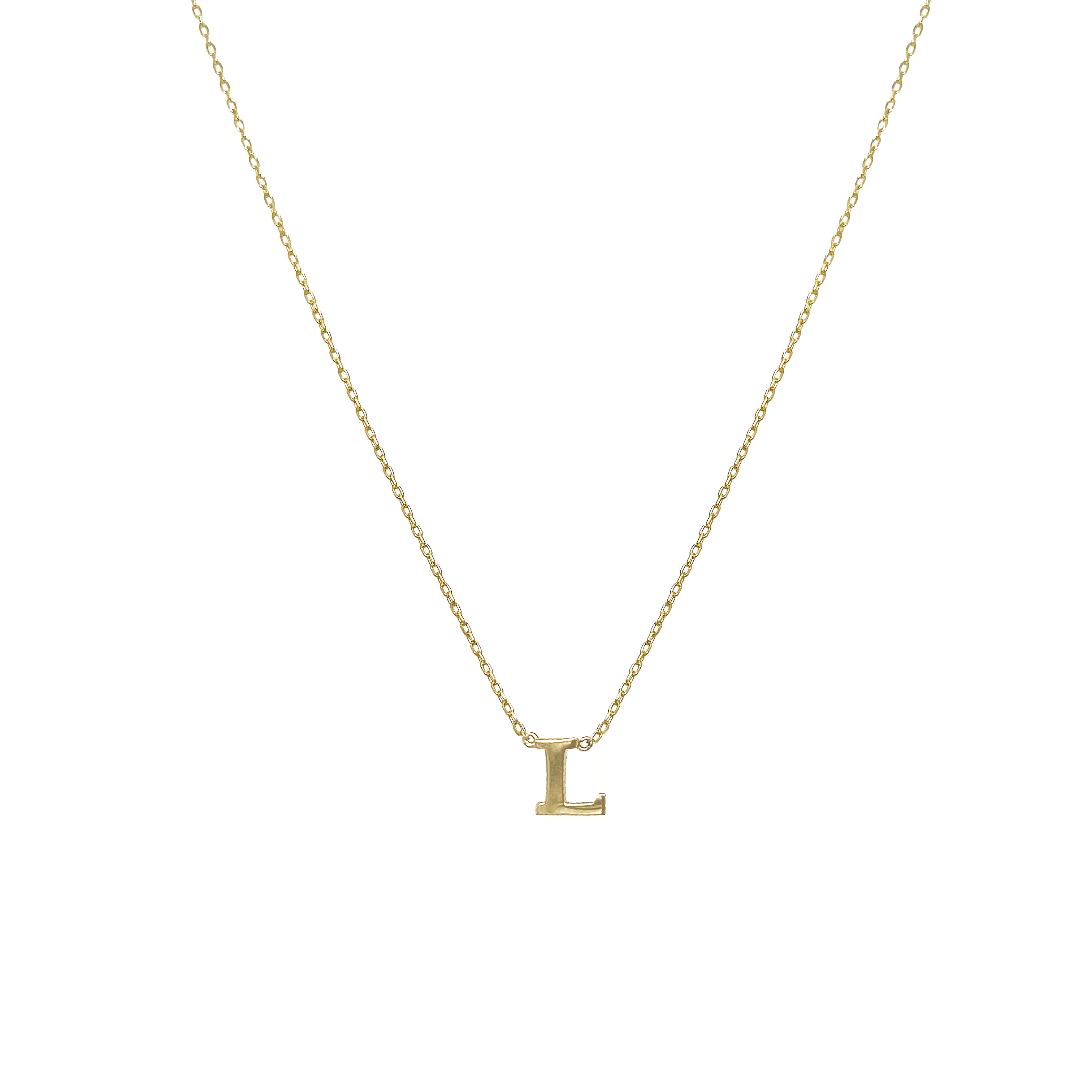 14K Gold Initial Necklace View 4