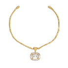 Sculpted Clear Lucite Charm Choker Necklace

A modern statement necklace designed with sculptural simplicity in mind. Finished in a polished 14K yellow gold plating, this open choker features a fluid, organic silhouette accented with a single faceted lucite charm. The structured yet lightweight design sits comfortably along the neckline, adding subtle shine with a refined edge.&nbsp;

14K Yellow Gold Plated
1.28" Long X 0.98" Wide