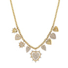 Diamond Multi Heart Necklace  14K Yellow Gold Center Heart: 0.89" Long X 0.80" Wide 13-16" Adjustable Length