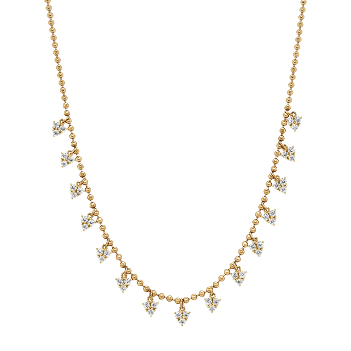 Diamond Triangle Drop Necklace&nbsp;

14K Yellow Gold
1.37 Diamond Carat Weight

14-17" Adjustable Length