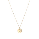 Diamond Initial Disc Necklace  14K Yellow Gold Disc: 0.44" Wide 16-18" Adjustable Length