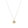 Diamond Initial Disc Necklace  14K Yellow Gold Disc: 0.44" Wide 16-18" Adjustable Length