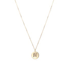 Diamond Initial Disc Necklace  14K Yellow Gold Disc: 0.44" Wide 16-18" Adjustable Length