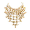 Pearl Mesh V Shape Necklace&nbsp;  Yellow Gold Plated