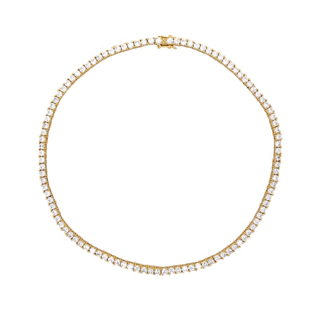 CZ Tennis Necklace  Yellow Gold Plating Options Stones: 3MM Diameter