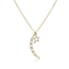 Enamel Moon &amp; Star Charm Necklace

Add a touch of celestial charm with our Moon &amp; Star Charm Necklace. Featuring enamel moons and stars, this playful necklace is sure to make a statement. Perfect for everyday wear or a night out under the stars.

Yellow Gold Plated
Moon: 2" Long X 0.25" Wide
Star: 0.75" Long X 0.5" Wide
17-19" Adjustable Length
Cubic Zirconia