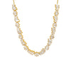CZ Baguette Station Choker Necklace  Yellow Gold Plated Over Silver 0.32" Wide Adjustable Length