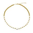 Gold Beaded &amp; Pearl Necklace  Yellow Gold Plated 15.5-17.5" Adjustable Length  Large Pearl: 0.41" Wide    While supplies last. All Deals Of The Day sales are FINAL SALE.